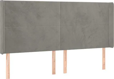 Produktbild von vidaXL Kopfteil mit Ohren Hellgrau 183x16x118/128 cm Samt