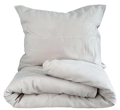 Produktbild von Leinenbettwäsche Naira hellgrau – Set 140 x 200 cm, 70 x 90 cm