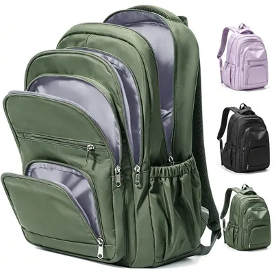Produktbild von Rucksack für Schule, Teenager, Damen & Herren, Wasserdicht, Armee Grün