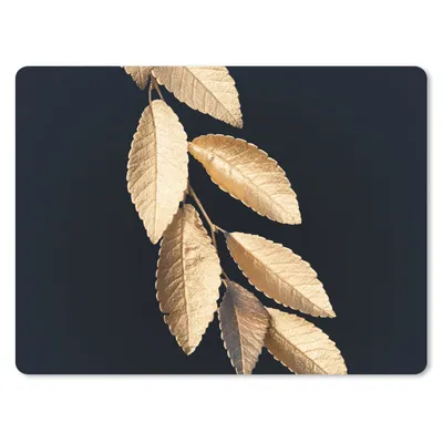 Produktbild von MuchoWow® Mauspad Mousepad Blätter - Schwarz - Gold - Luxus - Pflanzen 23x19 cm - Mousepads - Maus Mat - Pad - Mausunterlage - Schreibtischunterlage - Mauspad