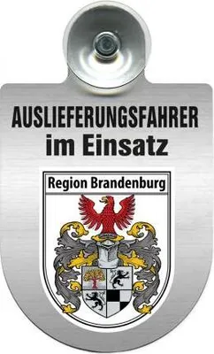 Produktbild von Einsatzschild Windschutzscheibe incl. Saugnapf - Auslieferungsfahrer im Einsatz - 309365 - incl. Regionen nach Wahl Color - Region Brandenburg