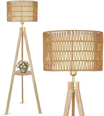 Produktbild von Holzständer-Lampe mit Reetdach für jeden Raum