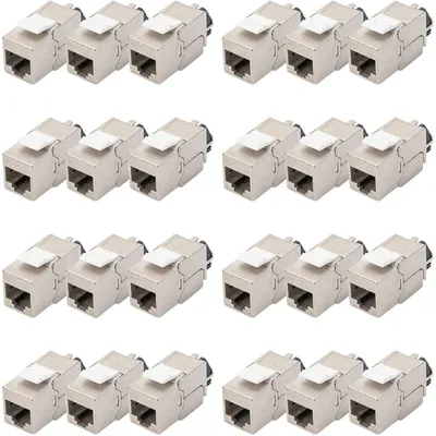 Produktbild von DIGITUS CAT 6A Keystone Modul, geschirmt mit intelligentem Kabelmanager, Set (24 Stück)