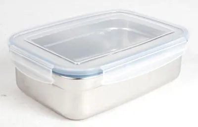 Produktbild von Lunchbox Edelstahl Klickverschlussdeckel 1,25 L Dosen Behälter Frischhalten Obst