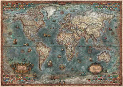 Image de Educa Puzzle 9218017 - Carte du monde historique - 8000 Teile Puzzle