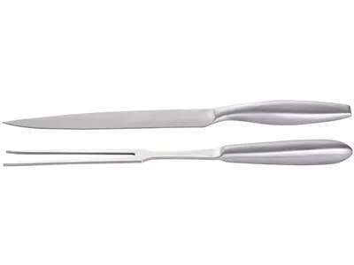 Produktbild von Robustes Edelstahl Tranchier-Set, 2-teilig für den Grill und Fleisch Experten