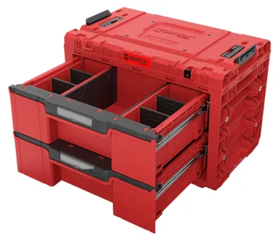 Obrázek produktu pro Qbrick System PRIME Drawer 2 Toolbox Expert RED ULTRA HD modulární bedna na nářadí se 2 zásuvkami 542 x 335 x 369 mm 24 l
