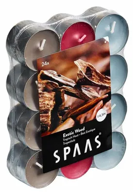 Produktbild von Spaas Teelichter - 24x - Exotic Wood - 4,5 Brennstunden