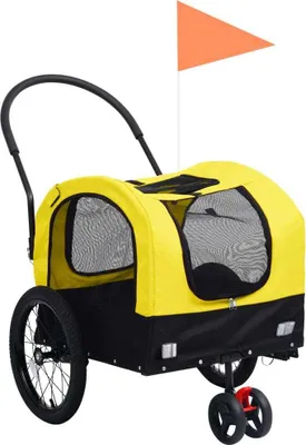 Produktbild von 2-in-1 Tier-Fahrradanhänger und Jogger Gelb und Schwarz , Fahrradanhänger Design 2024