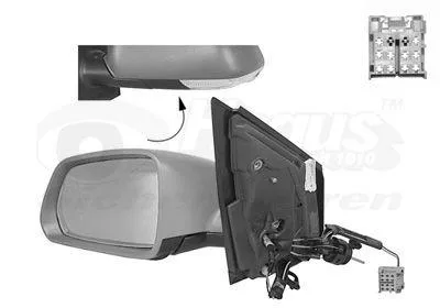 Produktbild von VAN WEZEL 5828813 Außenspiegel Seitenspiegel Links für VW POLO (9N) Asphärisch Grundiert