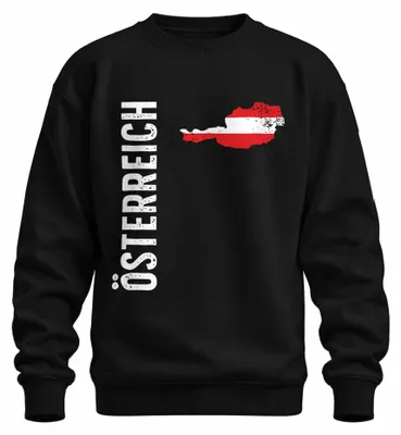 Produktbild von Österreich Fußball Fanartikel EM WM Nationalmannschaft Fahne Sweatshirt Pullover, Schwarz, XXL