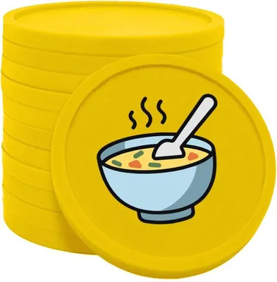 Produktbild von CombiCraft Kunststoff Wertmarken Chips Suppe in Gelb- 100 Stück - Ø29 mm