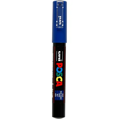 Produktbild von POSCA PC-1MC Blau, Blau, Mehrfarbig, 1 Farben, Extrafein, Tinte auf Wasserbasis, Rundspitze