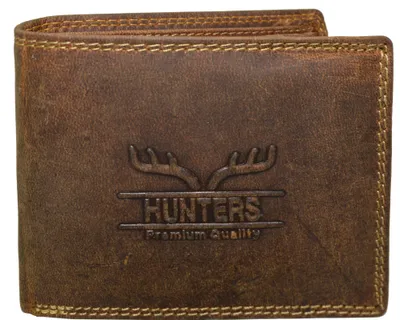 Produktbild von flevado Hunter Portemonnaie Geldbörse Herren Geldbeutel Querformat oder Hochformat Leder Braun