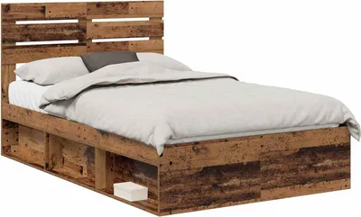 Obrázek produktu pro vidaXL Rám postele z regenerovaného dřeva 135 x 190 cm z masivního borovicového dřeva