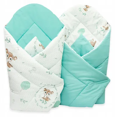 Image de Ankras Nid d'ange Bébé Double Face Coton Vert Faon