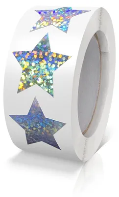 Silberne Sternaufkleber, 2,5 cm, 500 Stück, selbstklebend, glänzend
