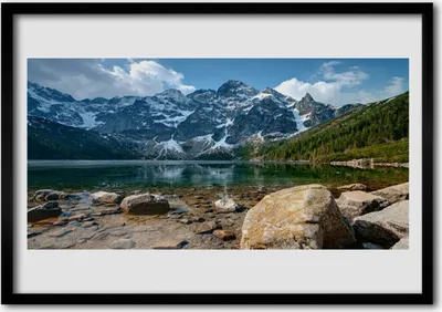 Produktbild von Bild 100x70 MDF-Rahmen Wandkunst Mountain Lake Landschaft