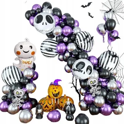 Zdjęcie produktu dla Girlanda Balony Halloween Zestaw Na Impręzę Bal Lub Urodziny Mega Jakość