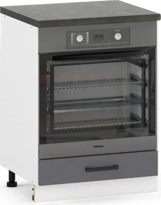 Zdjęcie produktu dla ULWEHOME Szafka kuchenna piekarnikowa dolna stojąca pod piekarnik 60 cm z 1 frontem Antracyt | Meble kuchenne system EKO