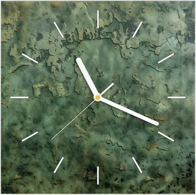 Produktbild von Wanduhr aus Glas mit Motiv Verwitterte Textur- 30 x 30 cm - inkl. Aufhängesystem
