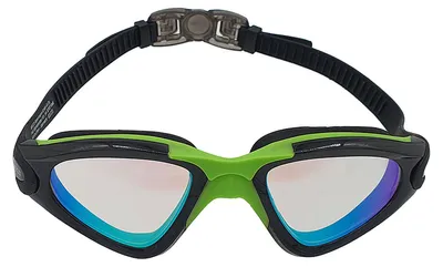 Produktbild von BECO the world of aquasports Schwimmbrille CALAIS MIRROR mit verspiegelten Polycarbonat-Linsen schwarz-grün One Size