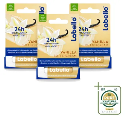 Productafbeelding van 3 x Labello Lippenbalsem Vanilla Buttercream - 4,8 g - Voorraadverpakking - 3 stuks