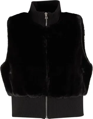 Produktbild von Urban Classics Weste Damen Ladies Cropped Faux Fur Vest schwarz M