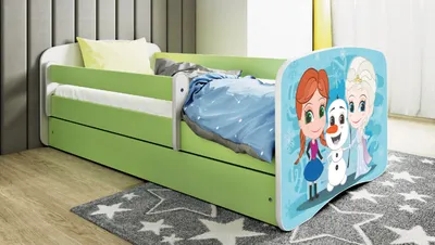 Immagine prodotto di Letto per bambini Eisberg 70x140, 80x160, 80x180 cm - set completo con materasso, cassetto e protezione anticaduta