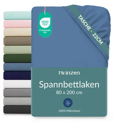 Immagine prodotto di Lenzuolo con angoli per divano letto, in microfibra, 80x200 cm, colore blu, altezza dello schienale 20 cm