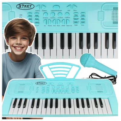 Zdjęcie produktu dla Organy Pianino Elektroniczne 37 Klawiszy Keyboard Niebieski