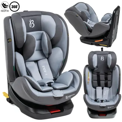 Image de Bebelissimo - Siège enfant Eole 40-150 cm - 360° - RWF/FWF - ISOFIX - TOP TETHER - Harnais 5 points - Appuie-tête réglable - gris