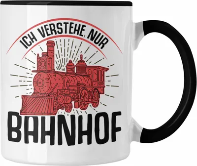Produktbild von Trendation - Ich Versteh Nur Bahnhof Lokführer Tasse Geschenk Eisenbahner Spruch Lokomotive Geschenkidee Eisenbahn (Schwarz)