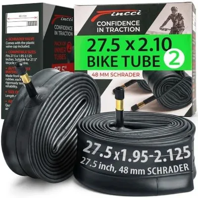 Zdjęcie produktu dla Dętka rowerowa 27 5 x 1 9/2 1 zawór schradera 48 mm butylowa 2 szt.