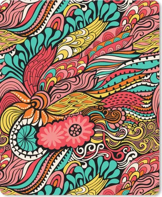 Produktbild von MuchoWow® Mauspad Mousepad Bohème - Muster - Blumen 19x23 cm - Mousepads - Maus Mat - Pad - Mausunterlage - Mauspads - Spielen