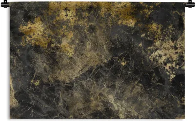 Produktbild von MuchoWow® Wandteppich Wandbehang Gold - Schwarz - Abstrakt 90x60 cm Tapisserie Dekoration Wandtuch - Wandskulpturen - Bildteppich