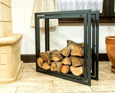 Produktbild von Kaminholzregal Square Kaminholzständer 70 cm Holzkorb Kaminholzhalter Holzregal