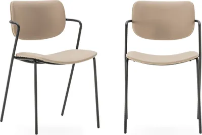 Immagine prodotto di Calicosy - Set di 2 sedie con gambe in metallo nero L49 cm - MAIKA