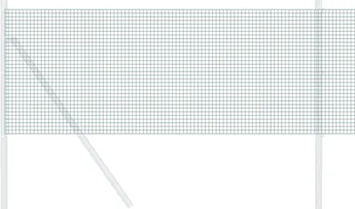 A green wire fence on a white background.
