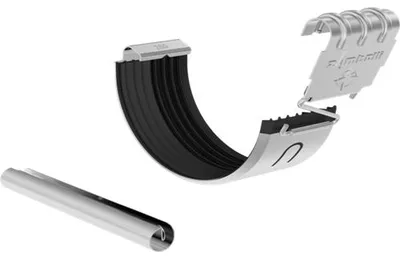Produktbild von ZAMBELLI Rinnenverbinder verzinkt inkl. Wulstverbinder RG 280 Silber Dachrinnenverbinder für Dachrinne halbrund, Montage ohne löten