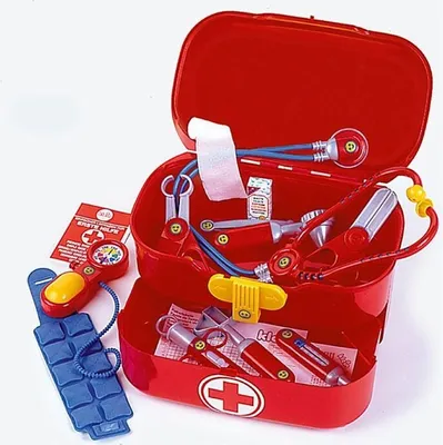 Zdjęcie produktu dla Zestaw Małego Doktora Klein, Walizka Lekarska z Szufladą, Elektroniczny Ciśnieniomierz, Akcesoria Medyczne, Zabawka Edukacyjna
