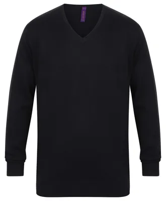 Produktbild von Henbury - Pullover für Herren, V-Ausschnitt, Leicht LT4419 (3XL) (Marine)