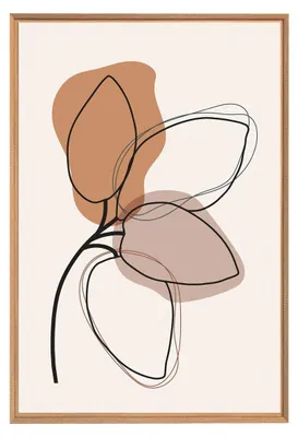 Image de Tableau mural encadré illustration d'une fleur 65x97 cm, Tableau mural moderne pour décoration intérieure