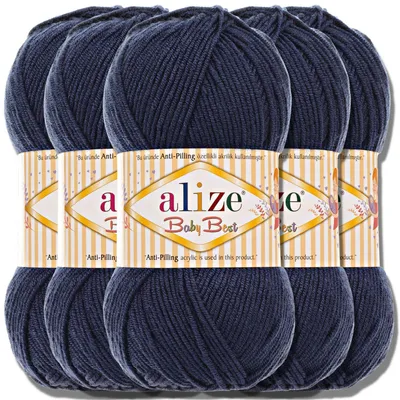 Produktbild von Alize 5x 100g Baby Best Wolle, Antipilling, Uni, Häkeln, Stricken (Marina | 58)