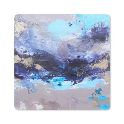 Produktbild von MuchoWow® Mauspad Mousepad Blau - Grau - Kunst - Abstrakt - Farbe 20x20 cm - Mousepads - Maus Mat - Pad - Mausunterlage - Desk Mat - Bureauartikeln