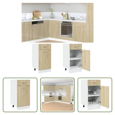 Obrázek produktu pro The Living Store zásuvková skříňka Sonoma dub 40x46x81,5 cm materiál na bázi dřeva