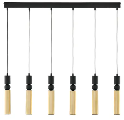 Immagine prodotto di Lampada a sospensione ALAS nero-oro 6xGU10x10W in metallo, dimensioni: 120x90x6 cm, IP20 Jupiter