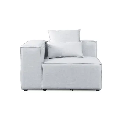 Produktbild von HOME DELUXE - Ecksofa Links VERONA - Hellgrau, ca. 120 x 70 x 120 cm, Sitzhöhe: 46 cm, Sitztiefe: 80 cm I Modulares Sofa Modulsofa Ecksofa Wohnlandschaft