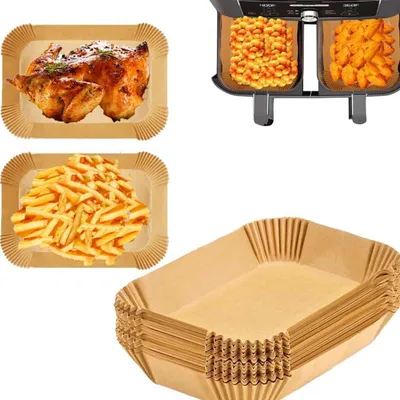 Produktbild von Backpapier für Heißluftfritteuse, 100 Stück, 22x14cm, Rechteckig, Ungebleicht