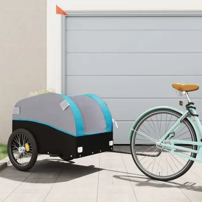 Productafbeelding van Maison Exclusive - Fietsaanhanger, zwart en blauw, 45 kg, staal